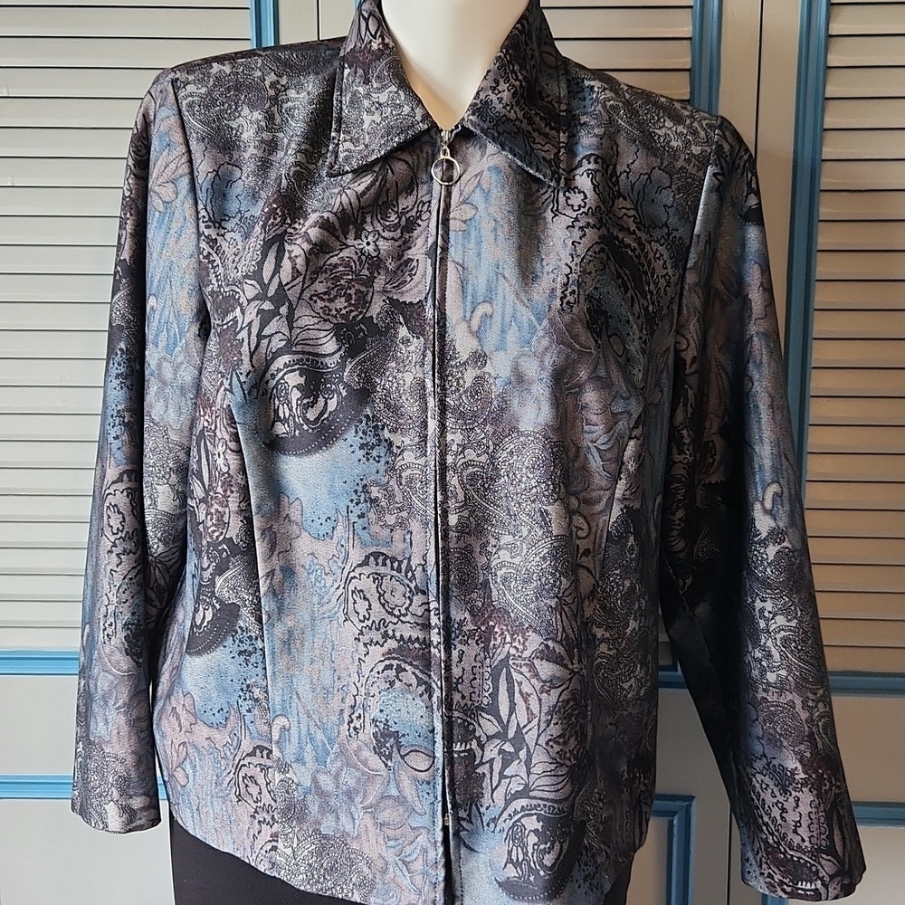 Vintage Dress Barn Paisley Zip-Up Jacket